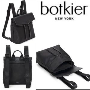 NEW Botkier black faux leather and nylon backpack